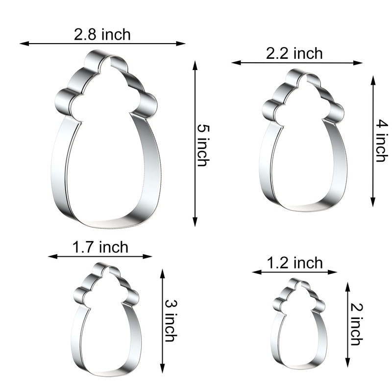 Baby Bottle Cookie Cutter Set for Baby Shower Baking, 5/4/3/2