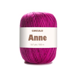 CIRCULO Anne Yarn for Crocheting & Knitting, 100% Mercerized Brazilian Virgin Cotton, Soft Fingering Weight, 547 Yds, 5.19 Oz - Color 6116 Bright Pink