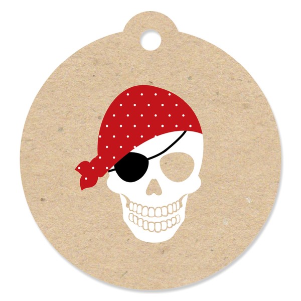 Beware of Pirates - Pirate Birthday Party Favor Gift Tags (Set of 20)