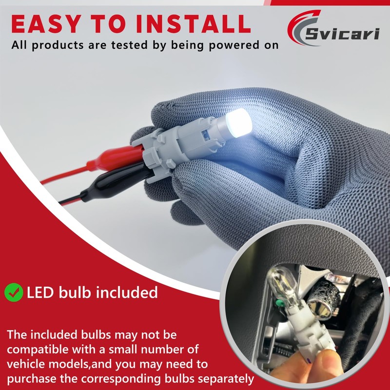 Svicari 2PCS Tail Light Socket Plug with Bulb For Honda