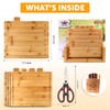 EZTICO Index Cutting Boards Bundle & Kitchen Shears, 4pcs Bamboo