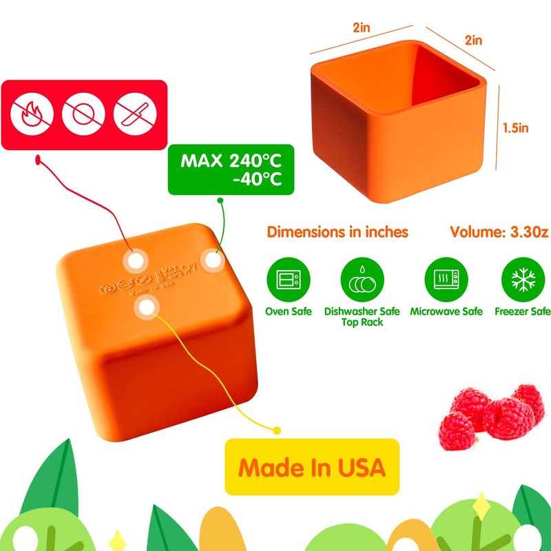 IELEK Silicone Lunch Box Dividers Square Bento Box Kit Accessories