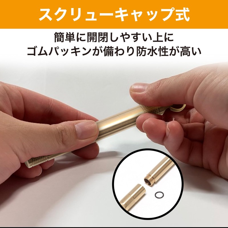 HAMILO Portable Small Toothpick Case Waterproof Brass Travel Toothpick Case