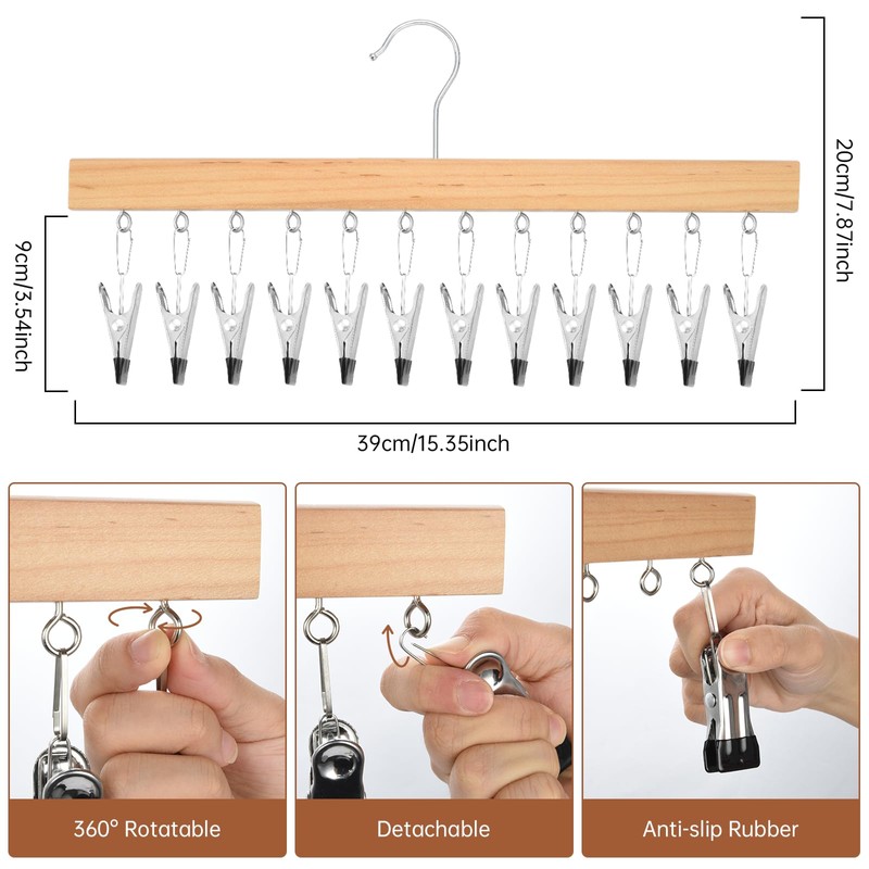 OTraki Hat Hangers for Closet, Wooden Baseball Hat Organizer Cap