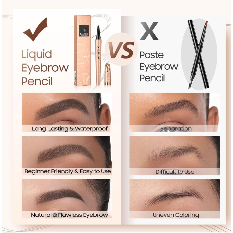 Microblading Brow Pencil with 4-Prong Micro Fork Tip (Light Brown)