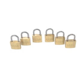 20mm Small Mini Brass Padlock with Keys Pack of 6 Keyed Different [QTY6KD620] Mini Locks Tiny Locks for Luggage, Jewelry Box, suitcases and Diaries. Candado para Balija Maleta Pequeno
