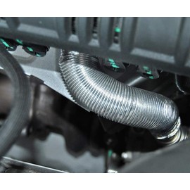 Electriduct 25mm / 0.98" Thermal Sleeve Heat Shield Fiberglass Aluminum Foil Corrugated Conduit High Temperature Protection for Hoses, Wire Harnesses, Cables, Automotive, Exhaust - 5 Feet - Silver