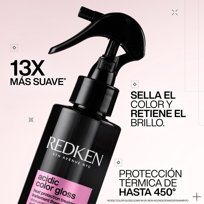 Redken Acidic Color Gloss Shampoo 300ml y Protector térmico 200ml|