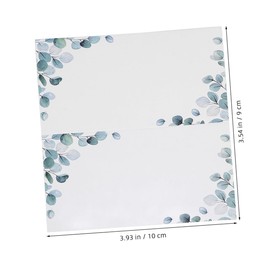 iplusmile 40pcs Eucalyptus Wedding Place Cards Foldable Name Tags for Table Setting Invitations Elegant Greenery Design for Showers Birthdays Buffet Labels