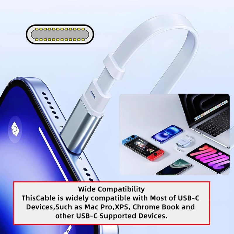chenyang USB C Retractable Charging Cable, 4 Fixed Lengths USB