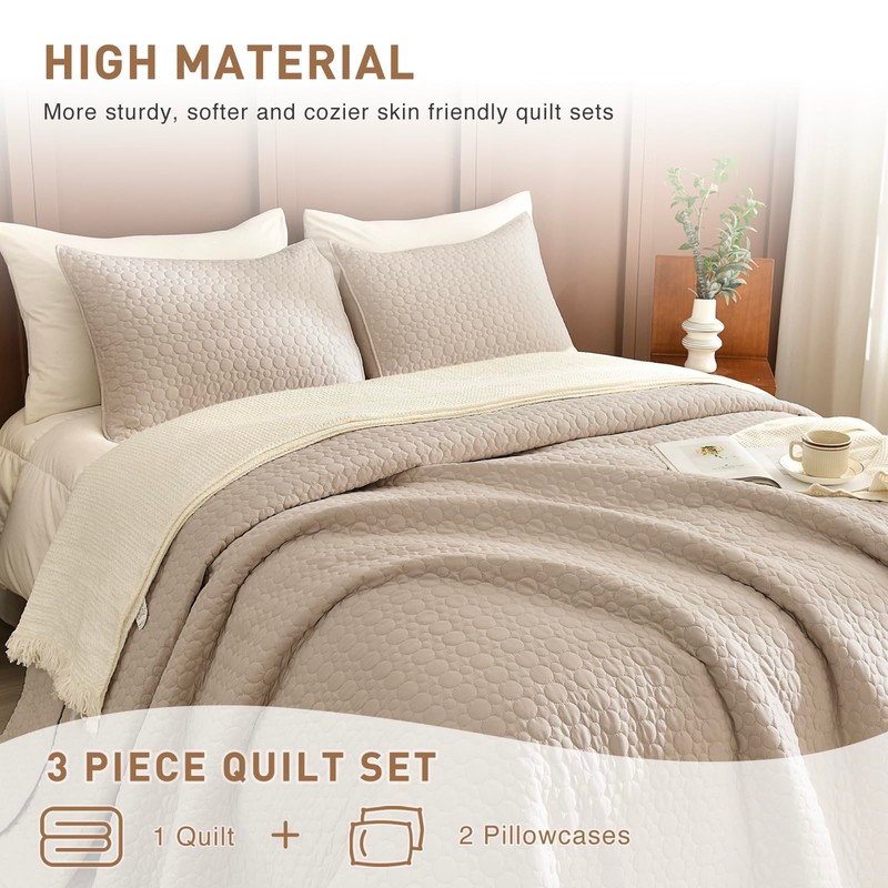 Lady Ann Oversized King Bedspreads Set for 120x120 Extra Bed,