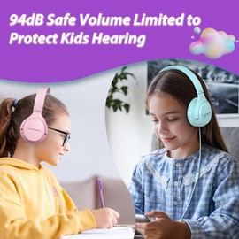 INFURTURE 2 Packs Kids USB C Headphones for School,Type C Kids Headphones,Wired Boys Girls Headphones with Safe Limiter 94dB,HD Stereo Sound,Foldable On/Over Ear Headphones for/Tablet/School/Travel