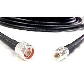 Custom Cable Connection 25 Foot LMR-400 N Male to N Female Extension Times Microwave LMR400 50 Ohm Coax Low Loss Antenna Cable for Ham Radio, WLAN, CB Radio and WiFi Antenna Feeders