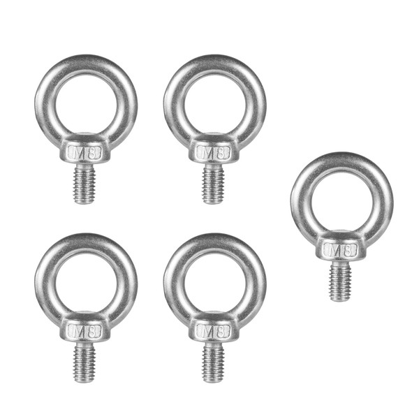 CCTVMTST 5 Pieces M8 Lifting Eye Bolts, 304 Stainless Steel