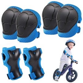 Knieschoner Schoner Set Kinder, 6 in1 Kinder Schutzausrüstung Set, Inliner Schützer für 3-7 Jahre Kinder, Ellenbogenschoner Handgelenkschützern für Skaten Skateboard Roller