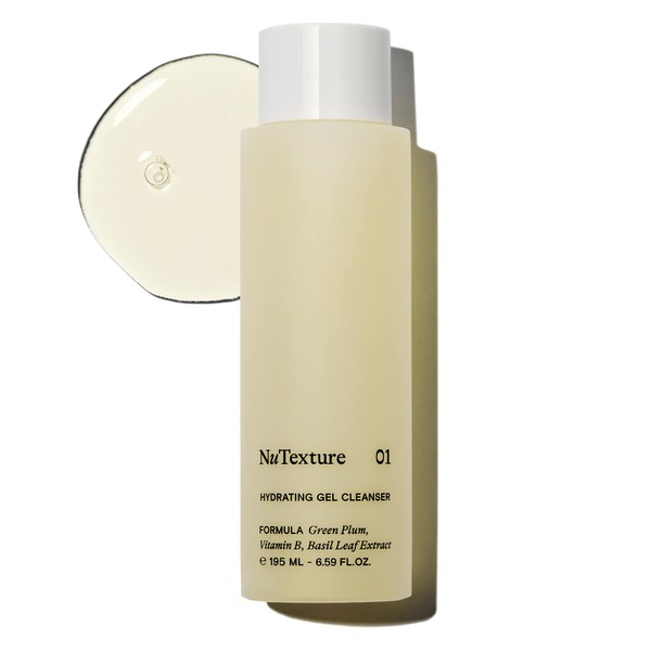 NuTexture Hydrating gel cleanser, Daily Facial Cleanser with Green plum, Vitamin B, and Basil leaf extract for Sensitive Skin, Moisturizing Face Wash for Normal to Dry Skin, Gentle Face Wash & Makeup Remover