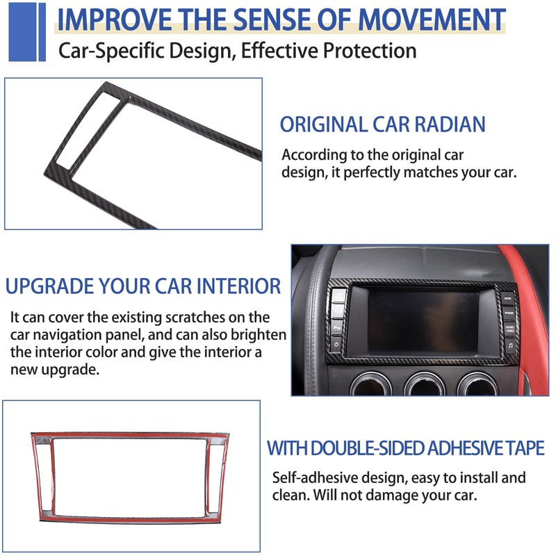 Daeiclru Car Navigation Screen Frame Trim Cover Fit for Jaguar