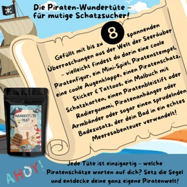 Pirate Surprise Bag with up to 8 Great Buccaneers Surprises, Pirate Toy School Cone Wonder Bag Children, School Cone Boys, Surprise Bag for Boys, Birthday Gift