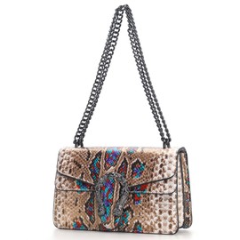 DEEPMEOW Women's Shoulder Chain Bag Crossbody Purse - PU Leather Messenger Bag Evening Square Satchel Handbag（Khaki）