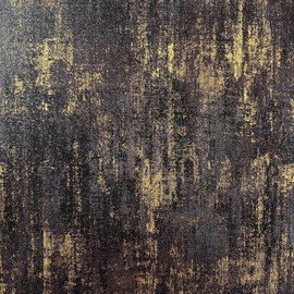 JiffDiff Vintage Metallic Peel and Stick Wallpaper Self Adhesive Industrial Metallic Concrete Wall Paper Modern Stick on Wallpaper Contact Paper(17.3" x 120" Black Gold)