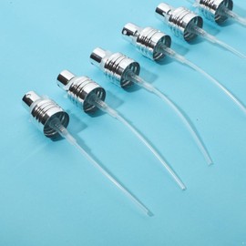 ZGLUZP 6 Pcs Silver Aluminum Essential Oil Perfume Spray Tops Fine Mist Pump Sprayer Tops Replacement with Tube for Cosmetic Spray Bottle