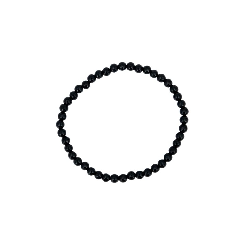Taddart Minerals - Black Onyx Natural Gemstone Bracelet with 4mm