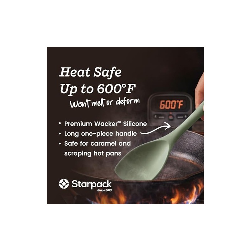 StarPack XL Silicone Cooking Utensils Set - 6-Piece Heavy-Duty Set
