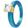 Zollen Silicone Ring with Stone - Round Cut Cubic Zirconia