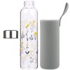 Reeho Borosilicate Glass Water Bottle, Sports Glass Drinking Bottle with
