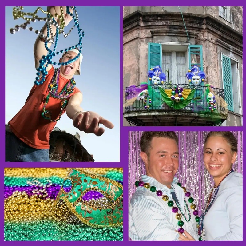 60 Collares Para Bolitas Mardi Gras Batucada Fiesta