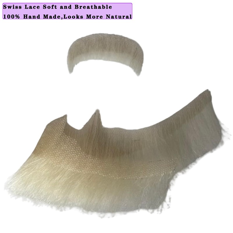Volora Fake Beard Realistic 100% Human Hair Full Hand Tied