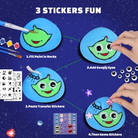 EPUMP Rock Painting Kit for Kids – Glow-in-The-Dark Arts & Crafts Set for Boys & Girls Ages 6-12, DIY Crafts Creative Painting Toys, Fun Art Supplies for Kids Activities & Birthday Gifts