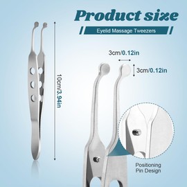 JIANWEI Meibomian Gland Expressor, Eyelid Gland Blockage Unblocking Physiotherapy Tools, Professional Forceps Stainless Steel Eyelid Massage Tweezers for Dry Eyes (Round Tip)