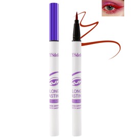 Liquid Eyeliner Pencil-Waterproof Long Lasting Red Matte Eye Liner Pen,Quick-drying High-pigmented Colored Eyeliner,Ultra-Fine Tip Eye Liner,Christmas Colorful Eye Makeup Gift for Women-06
