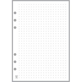 A5 Size Dot Grid Paper Refill (0.25"), Sized and Punched 6-Ring A5 Notebooks by Filofax, Mulberry, Kikki K, TMI, and others. Sheet Size 5.83" x 8.27" (148mm x 210mm)