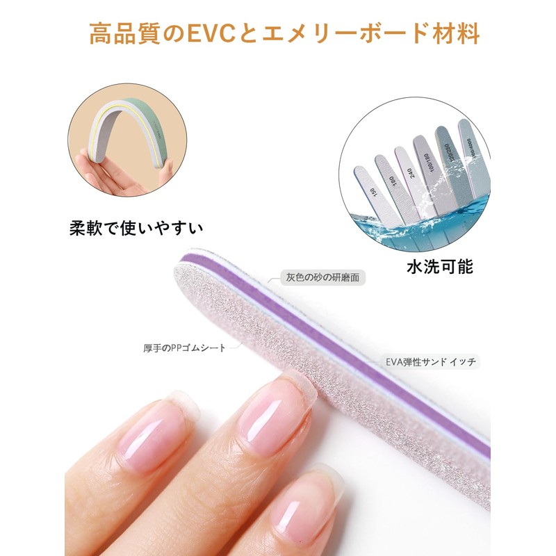 Marcea Nail File Set, Professional Nail Buffer, Nail File for