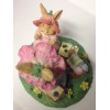 Unbranded Easter Scene Figurine, Bunnies in Spring, New