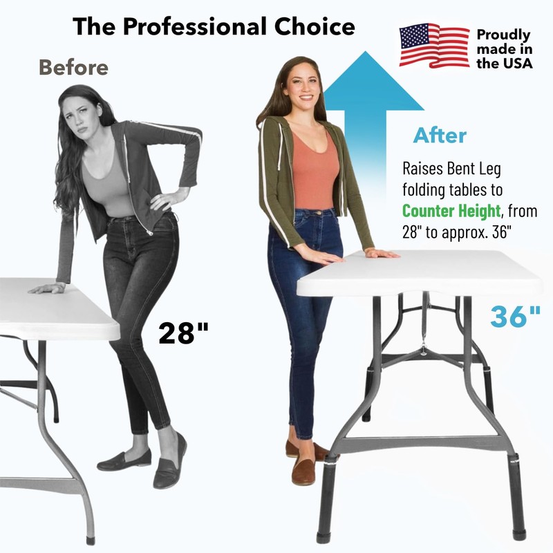 Lift Your Table® Folding Table Risers - Counter Height (Movable