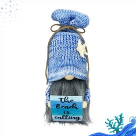 AMOH JERCY Ocean Theme Coastal Gnomes Plush with Starfish Beach Theme Sign Summer Gnomes Plushie Ornaments Tomte Elf Fall Thanksgiving Christmas Decorations Gifts Gnomes