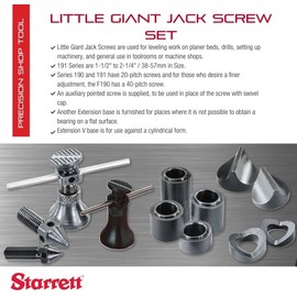 Starrett Little Giant Jack Screw - Jack Only - Ideal for General Use in Toolrooms or Machine Shops - 2-1/4-3-3/8" Range, 1-1/4" Base Diameter - F190A