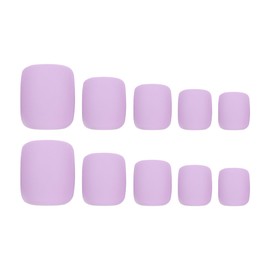 24Pcs Light Purple Press on Nails Short Square Fake Nails with Solid Color Designs Matte Press on Nails Cute Press on Nails for Women and Girls Full Cover Acrylic Nails Stick on Nails DIY Manicure