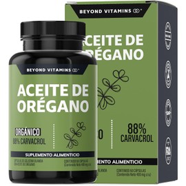 Aceite de Orégano Orgánico 88% Carvacrol | Suplemento de Alta Potencia en Cápsulas | Grado Alimenticio Premium | 60 Cápsulas | Beyond Vitamins