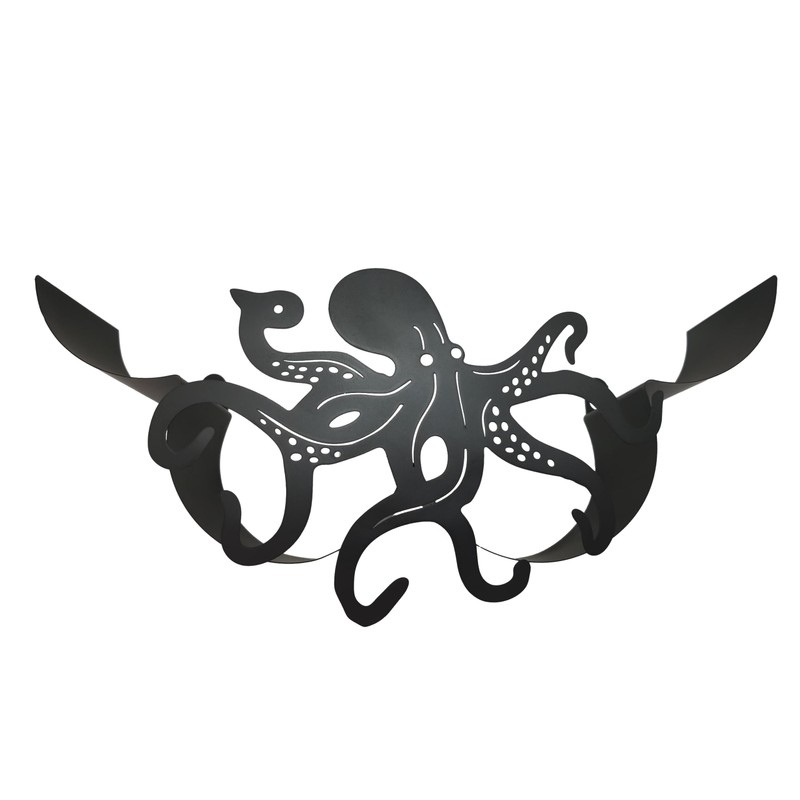 Metal Octopus Paper Holders,Funny Black Animals Paper Storage Holders Stand