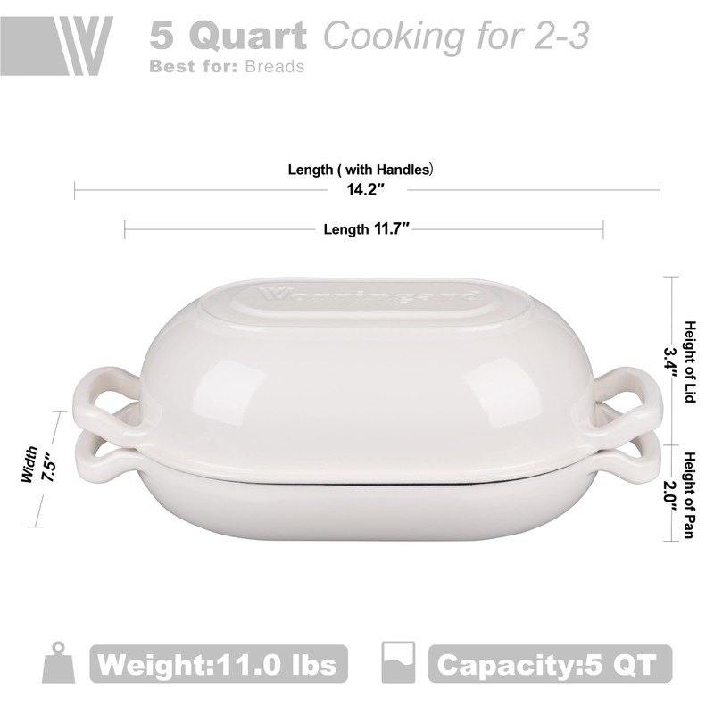 VORRINGARD Enameled Cast Iron Sourdough Bread Oven, Dutch Oven, Loaf