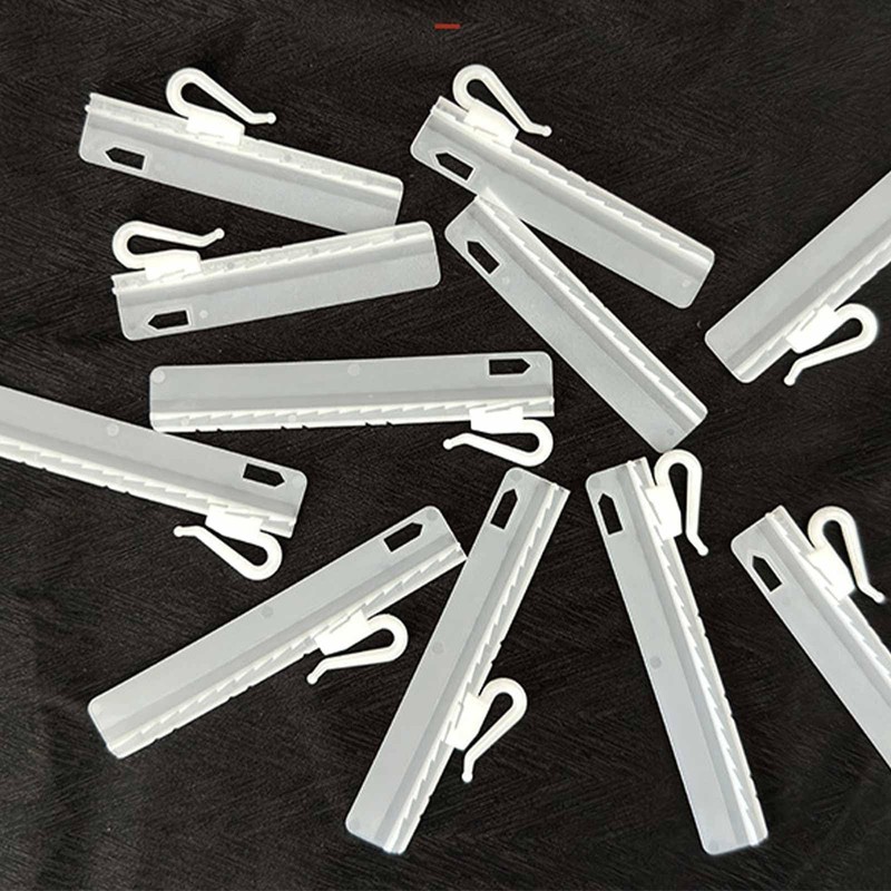 25pcs White Plastic Adjustable Curtain Hooks, Clip-on Drapery Hooks with