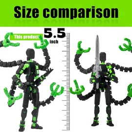 5.5 Inch Assembly Completed T13 Action Figure 3D Printed Multi-Jointed Movable T13 Lucky 13 Dummy 13 Nova 13 Robot 13 Action Figure Desktop Decorations for Game Lovers - Size: 5.5inch