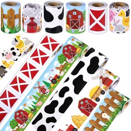 Tenceur 98.5 ft Bulletin Board Borders Classroom Decoration 6 Rolls Farm Classroom Borders Set Scalloped Bulletin Board Trim for Back to School Office Home Chalkboard Wall