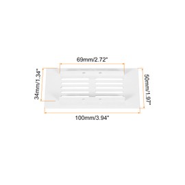 sourcing map Air Vents Cover, 1Pcs 100 x 50mm - Aluminum Alloy Mesh Air Return Vent Cover, Rectangle Louvered Ventilation Grille for Shoe Cabinet Wardrobe (White)