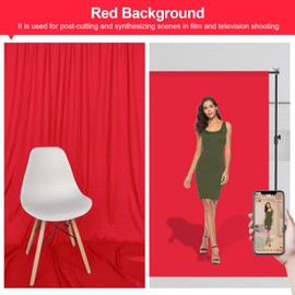 Red Backdrop for Photography 10 x 20 Ft,Chroma Key Red Background Sheet for Photography,Photo Backdrop Curtain for Photoshoot Video Polyester Cloth Video Studio Calls Streaming Gaming
