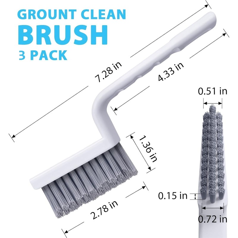 Lumkew Grout Cleaner Brush Scrubber, Grout Cleaning Brushes for Tile